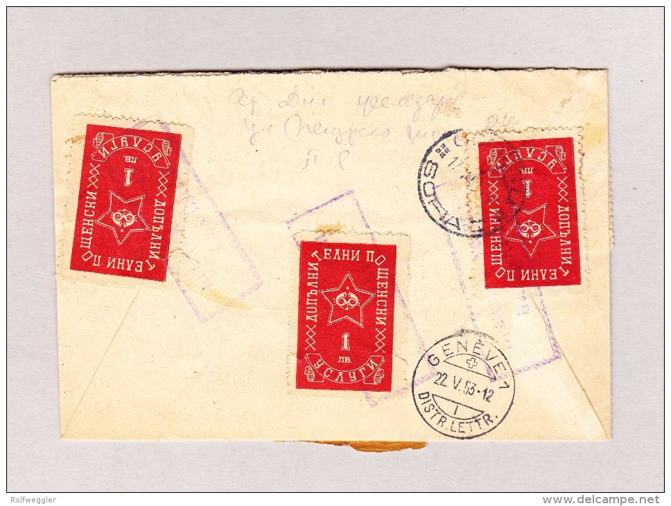 Bulgarien PLOVDIV 16.5.1953 Flugpost R-Brief Nach Genf Croix Rouge - Lettres & Documents