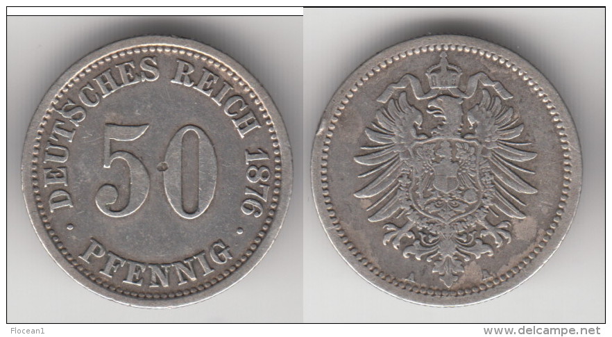 **** ALLEMAGNE - GERMANY - 50 PFENNIG 1876 A - ARGENT - SILVER *** EN ACHAT IMMEDIAT !!! - 50 Pfennig