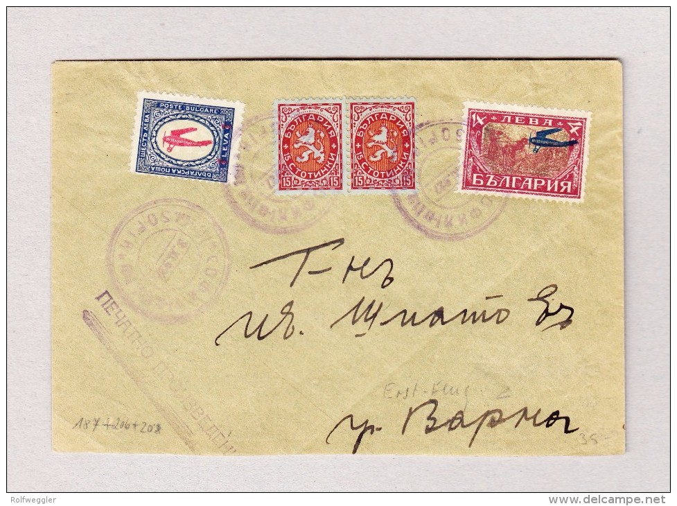 Bulgarien SOPHIA 8.11.1927 Flugpost Brief Nach Varna - Poste Aérienne