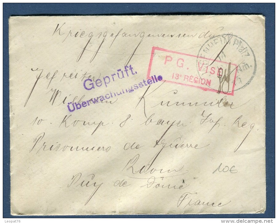 ALLEMAGNE - Enveloppe En Franchise De Jngenheim Pour Prisonnier De Guerre En France En 1915   Réf  N 3 - Lettres & Documents