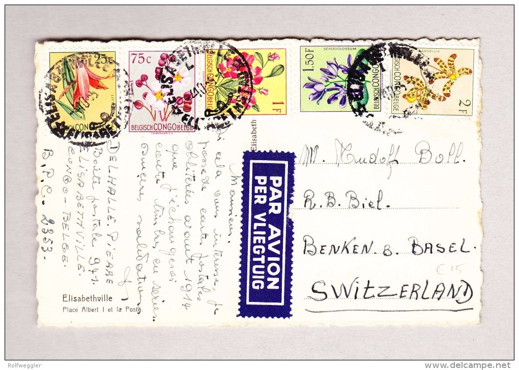 Belgisch Kongo - Elisabethville 4-10-1955 Ansichtskarte Nach Benken B Biel - Lettres & Documents