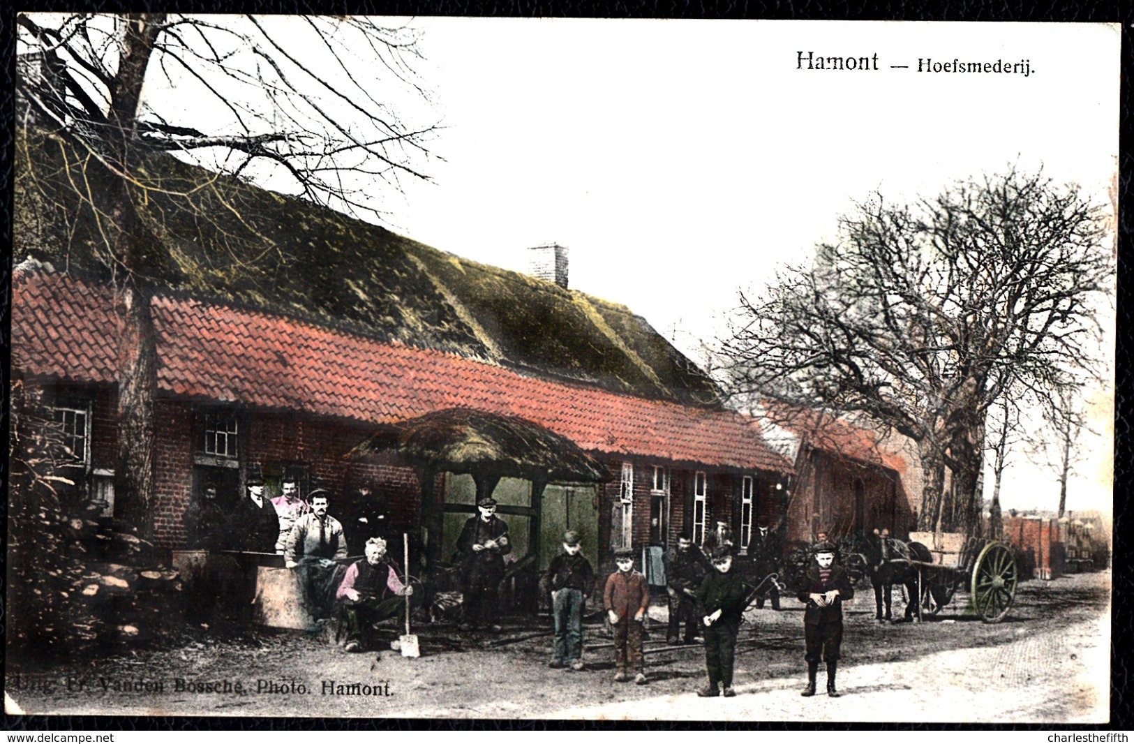 ACHEL HAMONT  - HOEFSMEDERIJ - Zeldzame In Kleur !! Met Enkelcirkel HAMONT 1907- Maréchal Ferrant - Blacksmith - Andere & Zonder Classificatie