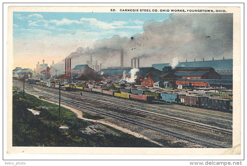 Cpa Usa - Carnegie Steel Cp Ohio Works, Youngstown, Ohio ( Chemin De Fer, Train, Usine )  ((S.704)) - Autres & Non Classés