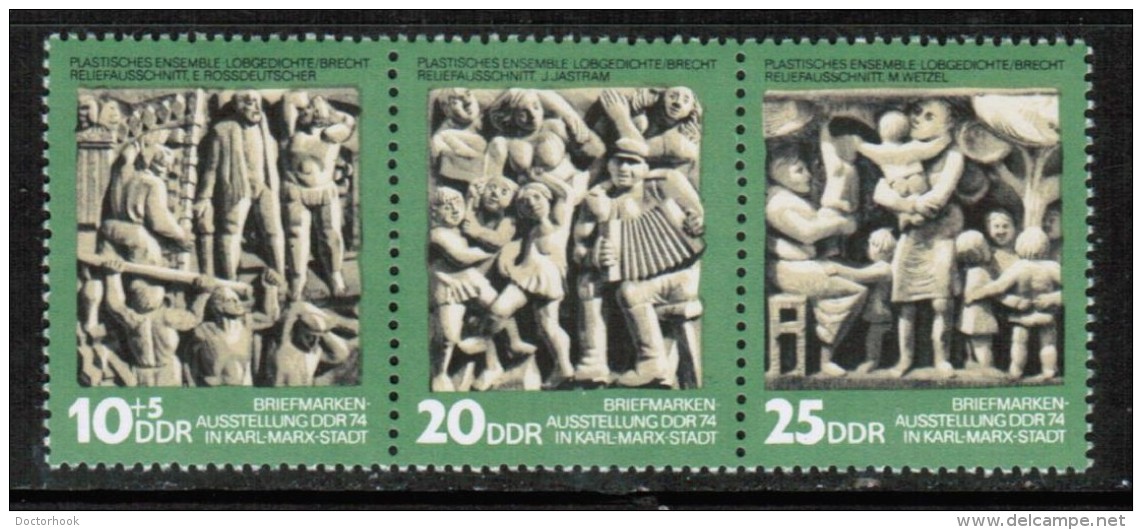 GERMAN DEMOCRATIC REPUBLIC  Scott # 1589-91a** VF MINT NH STRIP Of 3 - Unused Stamps