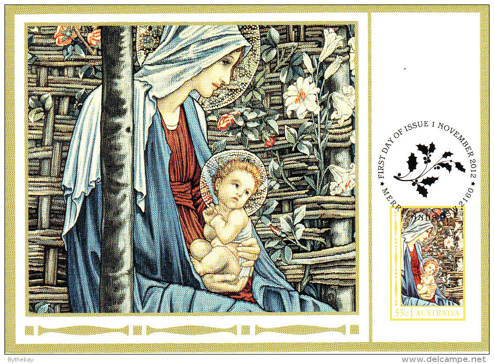 Australia 2012 Maxicard Scott #3806 55c Detail Of Madonna And Child Christmas First Day Issue - Maximumkarten (MC)