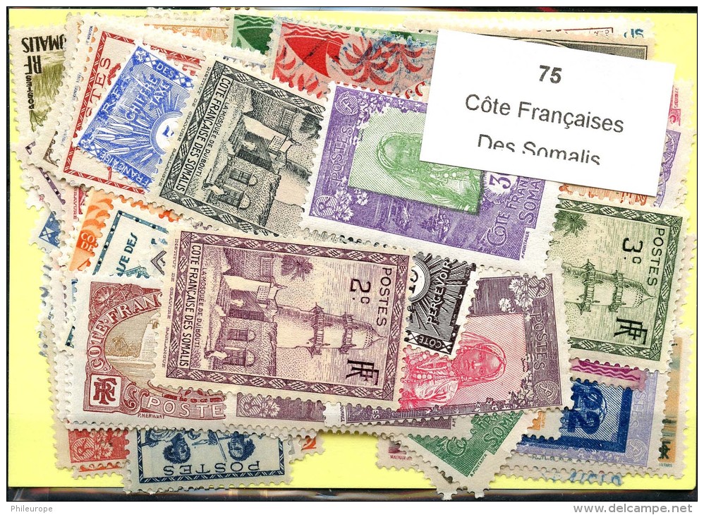 75 Timbres Cote Francaise Des Somalis - Autres & Non Classés