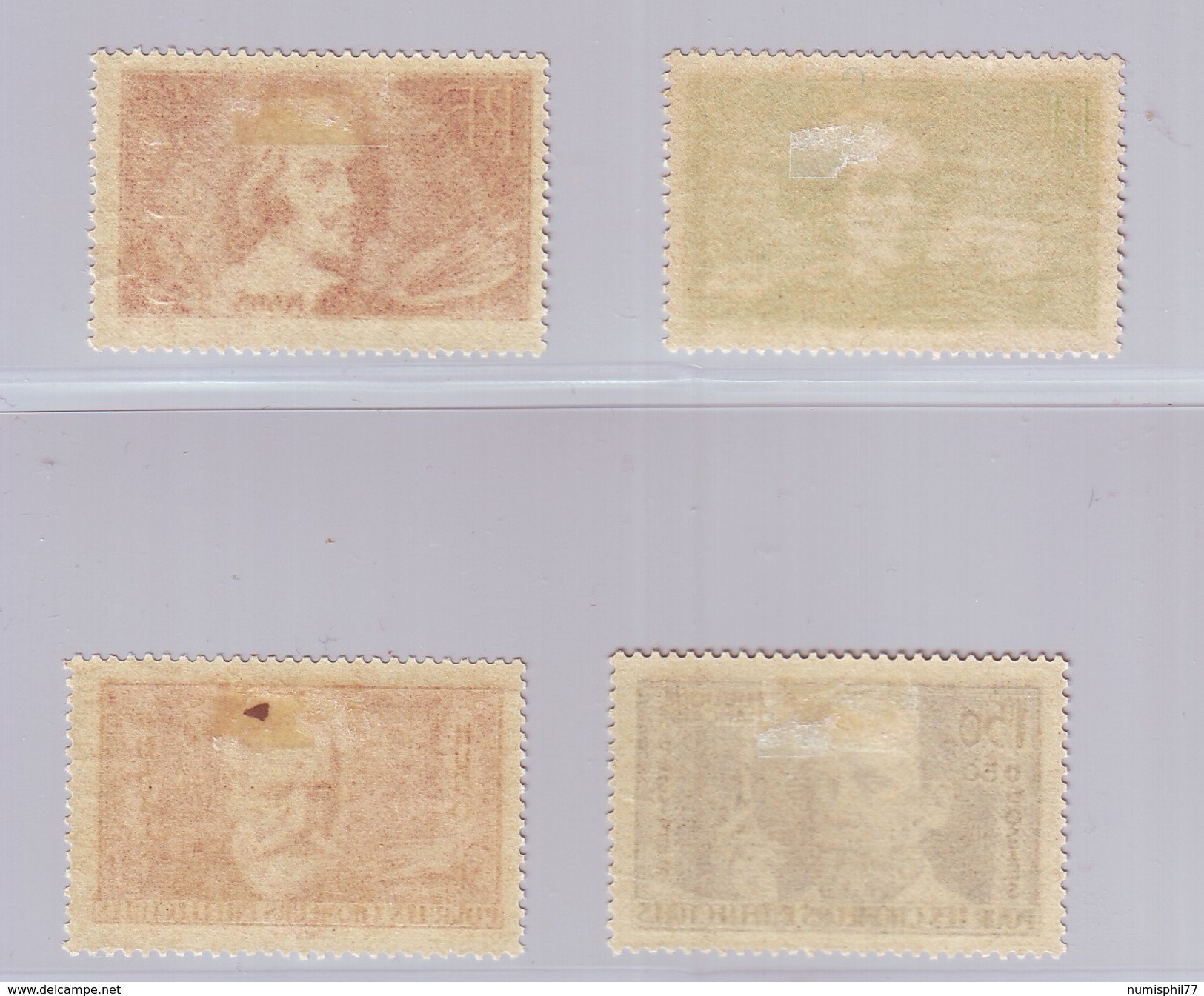 FRANCE Y&T 330/333 Au Profit Des Chômeur Intellectuels 1936 - Neufs * - Unused Stamps