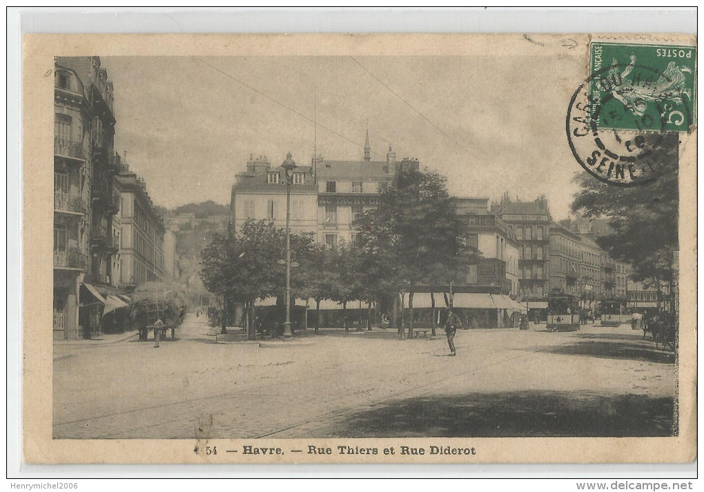 76 - Havre Rue Thiers Et Rue Diderot  Ed Poulain Photographe éditeur - Unclassified