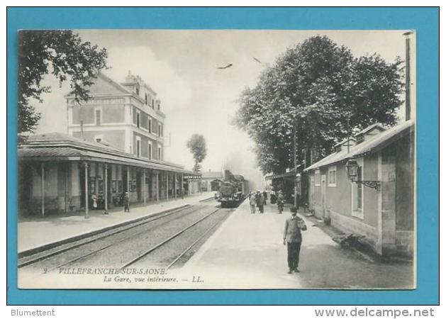 CPA - Chemin De Fer Arrivée Du Train En Gare De VILLEFRANCHE-SUR-SAÔNE 69 - Villefranche-sur-Saone