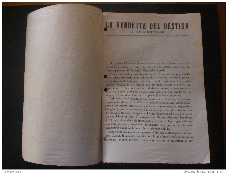 L AVVENTURA ANNO 1 --  9 AGOSTO 1928 N. 6   SETTIMANALE DEI RACCONTI DRAMMATICI - First Editions