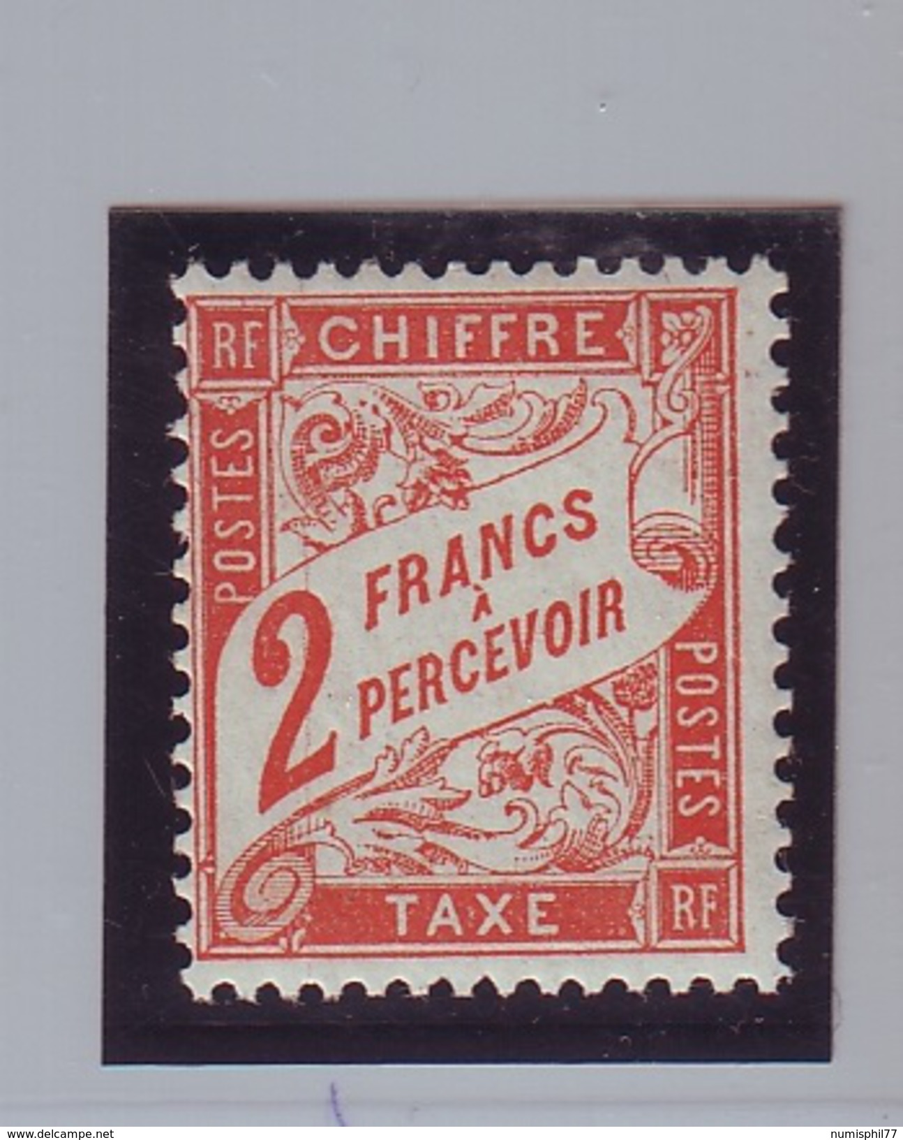 FRANCE Timbre Taxe Y&T 41 - 2 Francs Rouge-orange Type Duval - Neuf ** - 1859-1959 Neufs