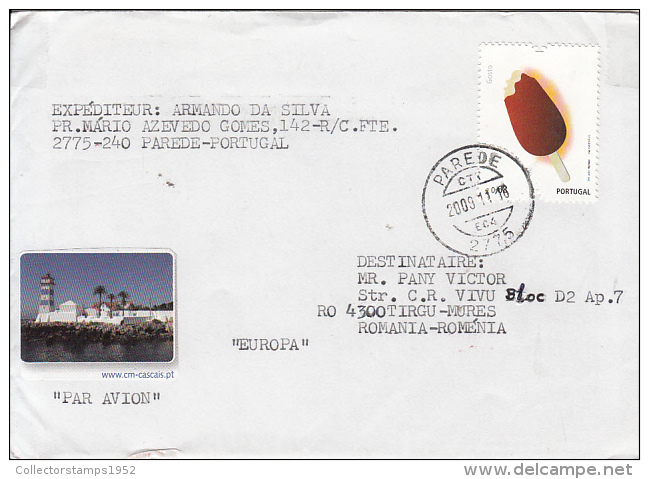 51578- ICECREAM, POPSICLE, STAMPS ON COVER, 2009, PORTUGAL - Cartas & Documentos