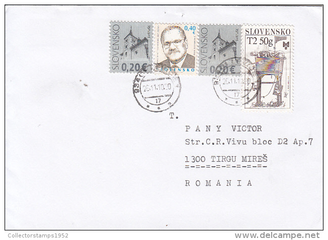 51581- CHURCH, IVAN GASPAROVICI, ILLUSTRATION, STAMPS ON COVER, 2010, SLOVAKIA - Storia Postale