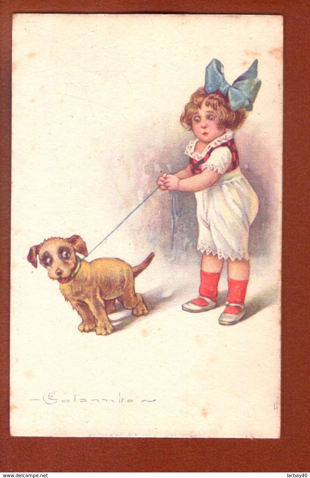 1 Cpa Colombo Enfant Chien - Colombo, E.