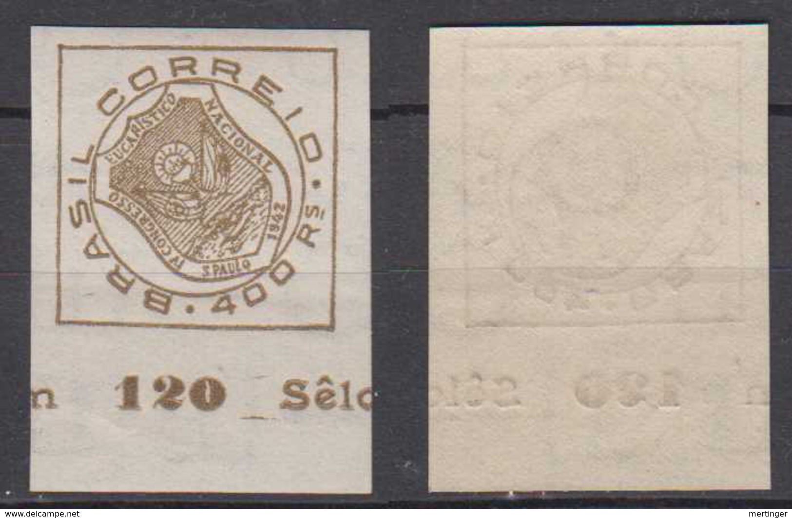 Brazil Brasil Mi# 580 ** MNH Imperforated EUCARISTICO 1942 - Unused Stamps