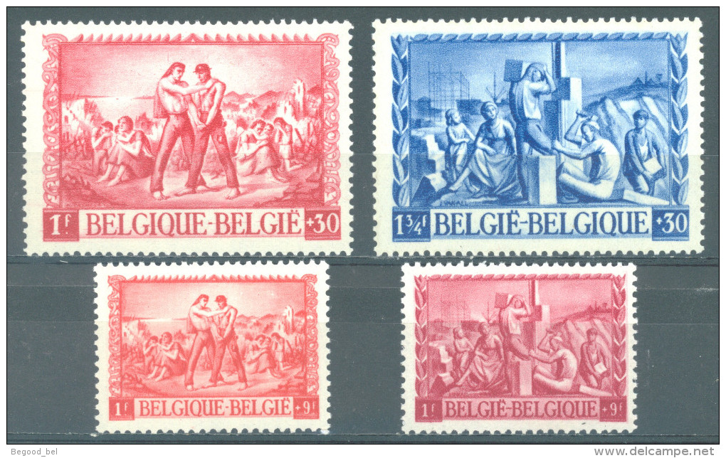 BELGIQUE - 1944 - MNH/***- LUXE - SINISTRES VOOR ONZE GETEISTERDEN- COB 697-700  Lot 14723 - Neufs