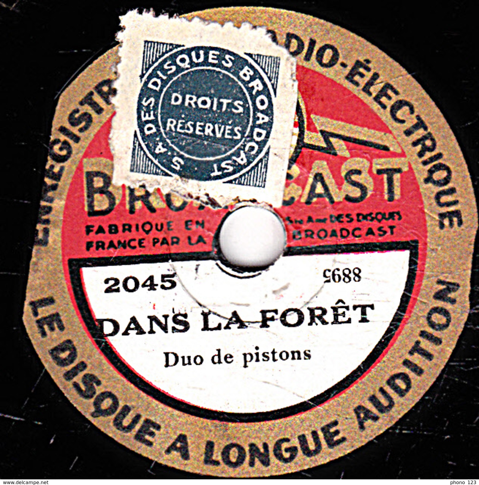 78 T -  20 Cm - état B - Duo De Piston - LES COPAINS - DANS LA FORÊT - 78 T - Disques Pour Gramophone