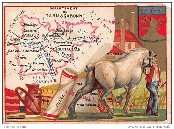 Carte   Chromo  82        Du Département  11.5 X 8.5 Cm ( Cheval) - Autres & Non Classés