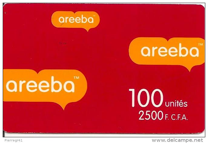 CARTE PREPAYEE-BENIN-100U-2500F CFA-AREEBA-ROUGE-TBE - Bénin