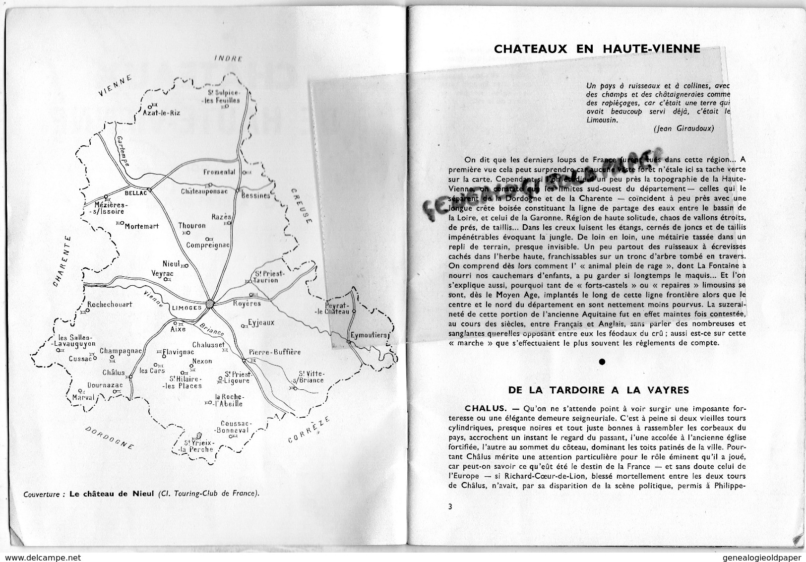 87 - CHATEAUX EN HAUTE VIENNE- ALBERT ROULHAC-BRIE-CHALUS-MONTBRUN BALLERAND-FROMENTAL-LA COTE-LA COSSE-THOURON - Limousin