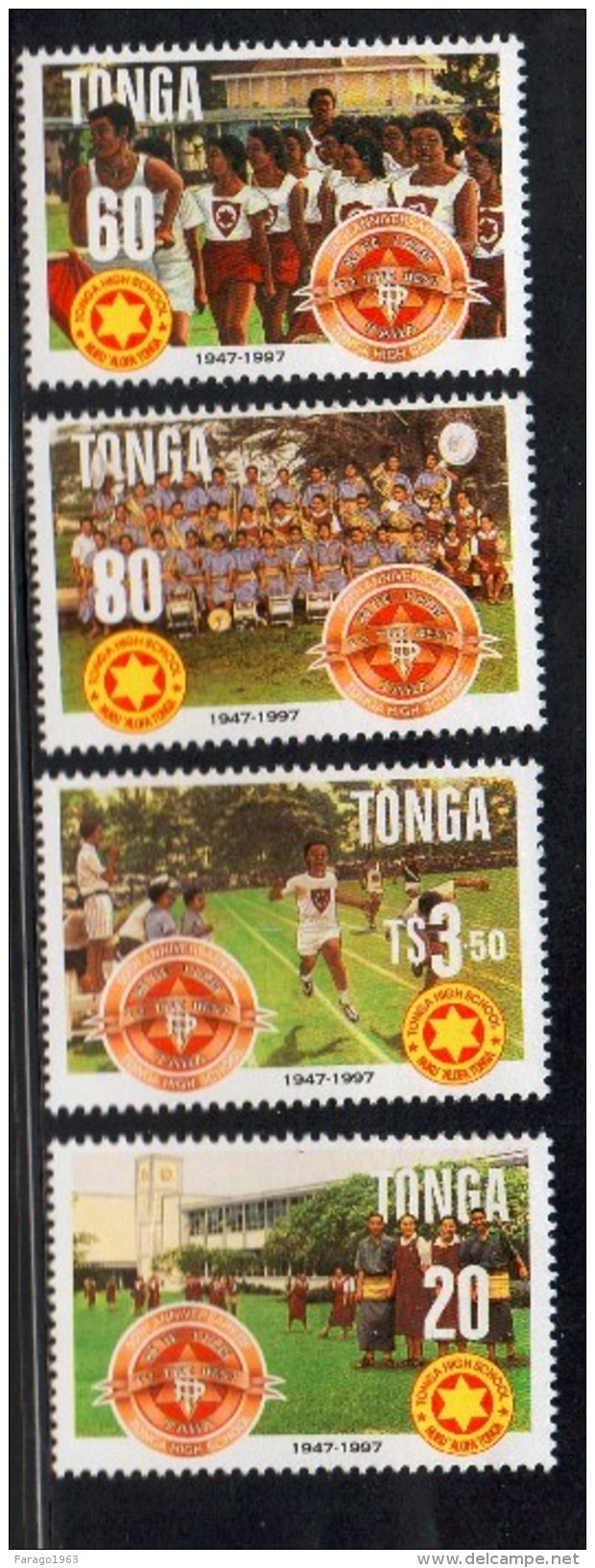 1997 Tonga High School Anniversary Education  Complete Set  Of 4 MNH - Tonga (1970-...)