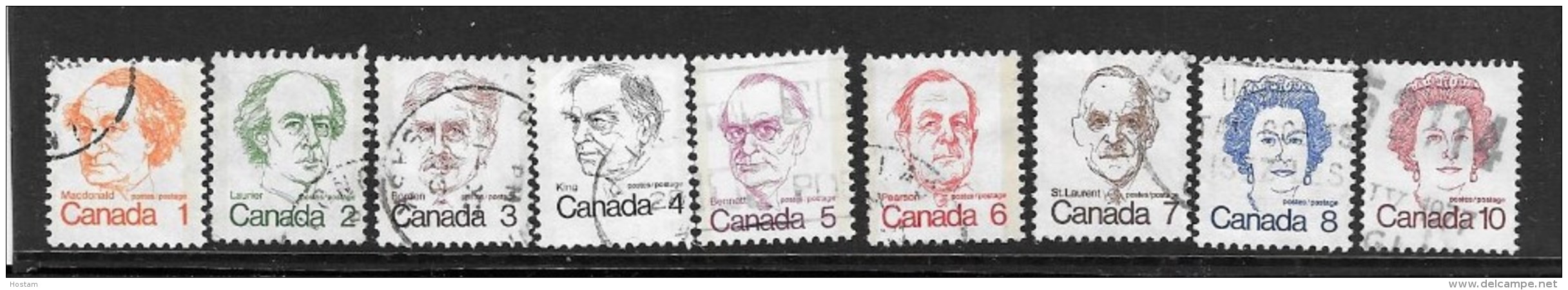 CANADA, 1973, USED  # 586 To 593A,  DEFINITIVES: CARICATURES   SINGLE - Oblitérés