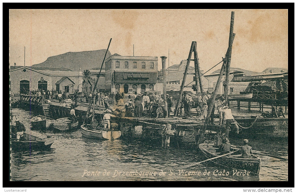 SÃO VICENTE-Ponte De Desembarque De S. Vicente De Cabo Verde( Ed. Bazar Oriental De Augusto Figueira)  Carte Postale - Cap Vert