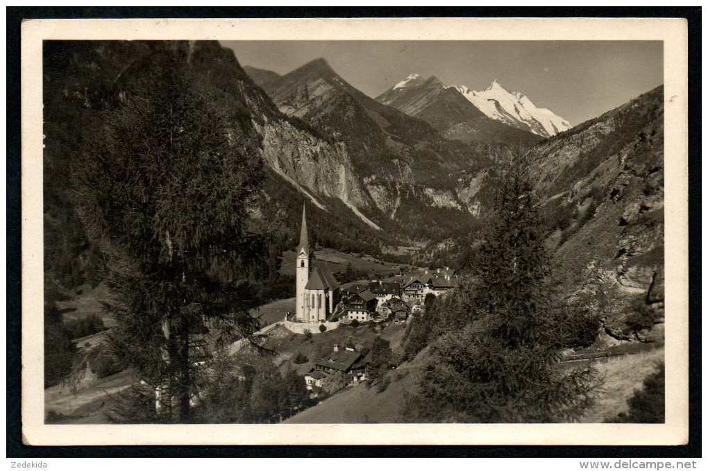 7680 - Alte Foto Ansichtskarte - Heiligenblut Mit Großglockner Und Kirche - Gel 1928 - Postkarten Wien - Heiligenblut