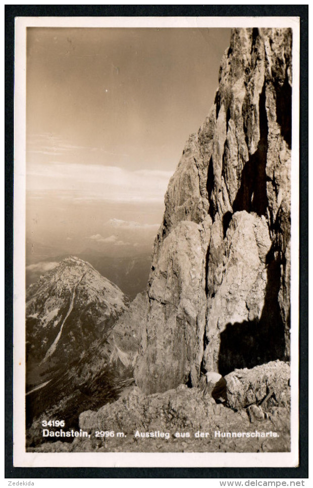 7685 - Alte Foto Ansichtskarte - Dachstein - Ausstieg Aus Der Hunnerscharte - Zweig Austria DAV 601 - Gel - Ledermann - Irdning