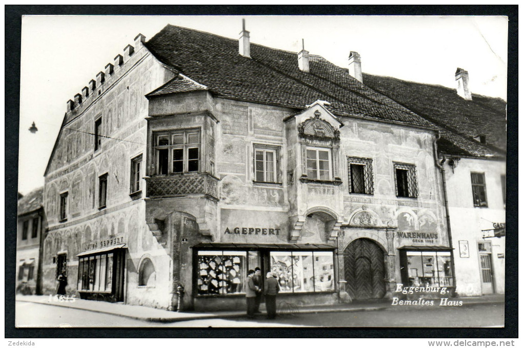 7699 - Alte Foto Ansichtskarte - Eggenburg - Bemaltes Haus - Gel 1962 - Eggenburg