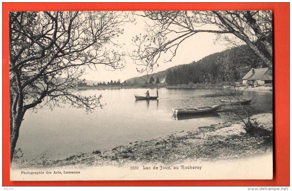 HBY-09  Lac De Joux, Au Rocheray Près Le Sentier. Barque Animé. Cachet 1906 - Roche