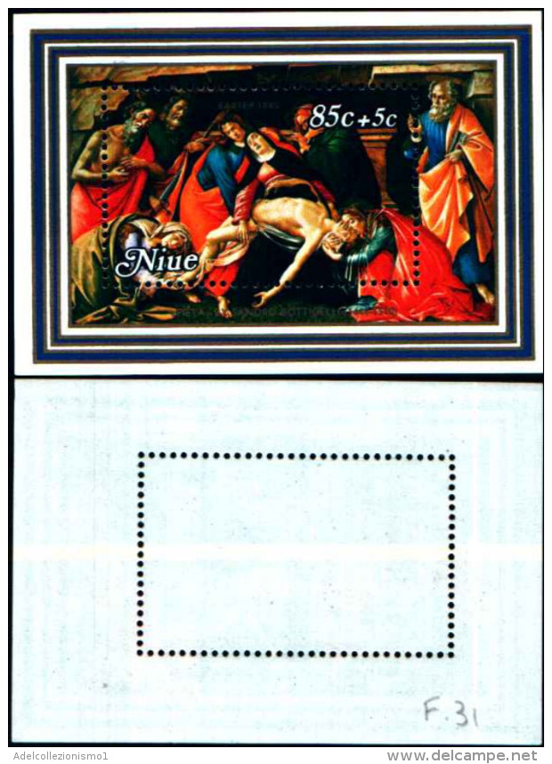 84462) Niue-1980- Pasqua-pietà Di Botticelli-bellini E Van Dyck-3-BF-n.29-30-31-nuovi - Niue