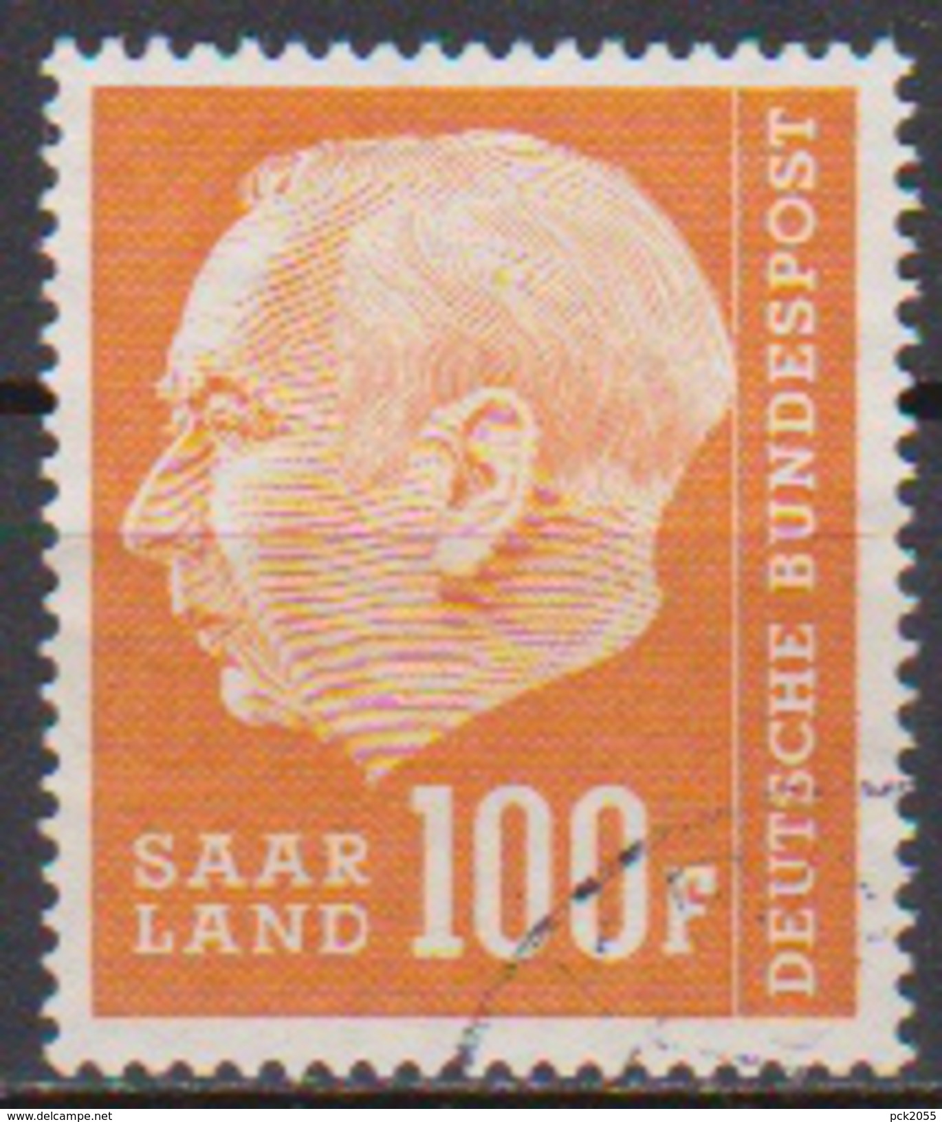 Saarland1957 MiNr.426  O Gest Bundespräsident Theodor Heuss ( 3840 ) - Gebruikt