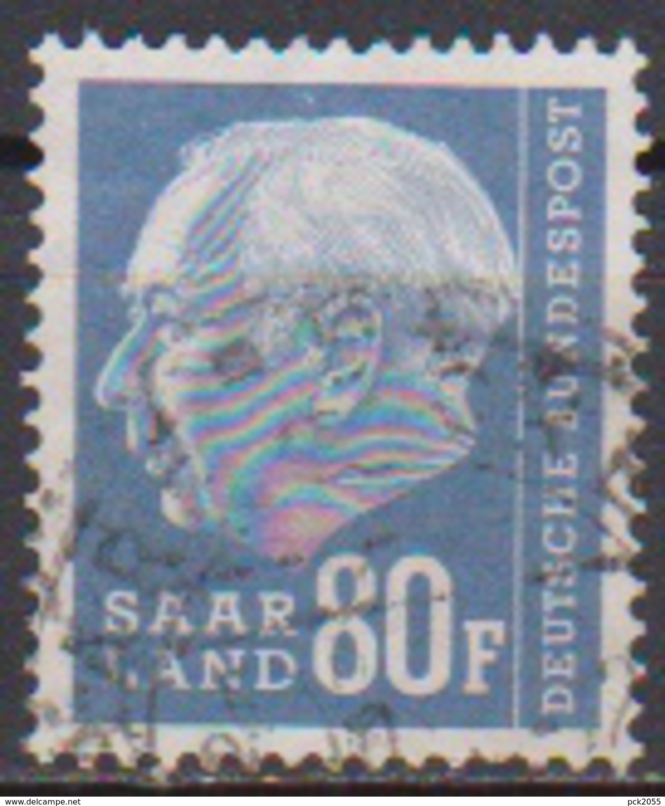 Saarland1957 MiNr.424  O Gest Bundespräsident Theodor Heuss ( 3841 ) - Gebraucht