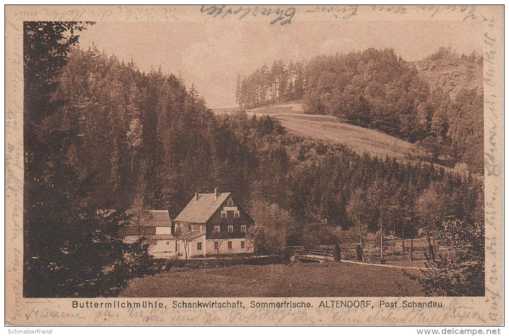 AK Gasthof Buttermilchmühle Sebnitztal Bei Sebnitz Gossdorf Kohlmühle Lohsdorf Altendorf Ulbersdorf Amtshainersdorf - Sebnitz