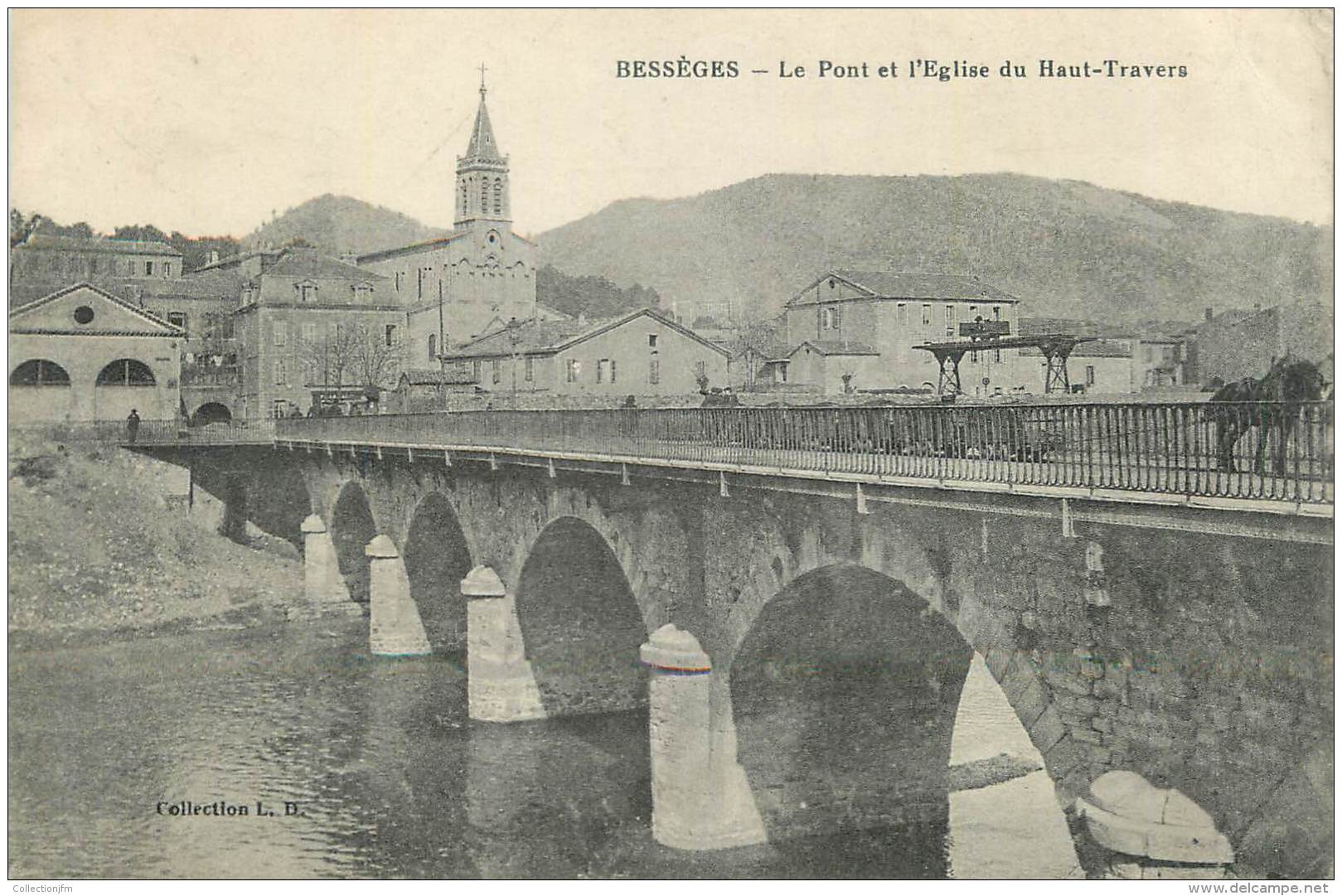 CPA FRANCE 30 "Bessèges, Le Pont Et L'église Du Haut Travers". - Bessèges