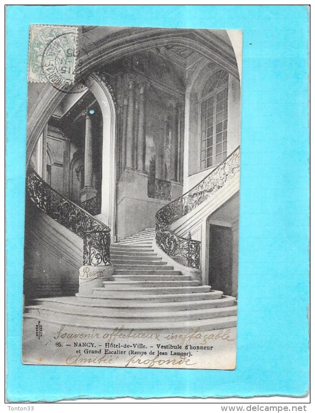 NANCY - 54 - Hotel De Ville - Vestibule D'Honneur - Grand Escalier - CPA DOS SIMPLE  - ENCH0616 - - Nancy