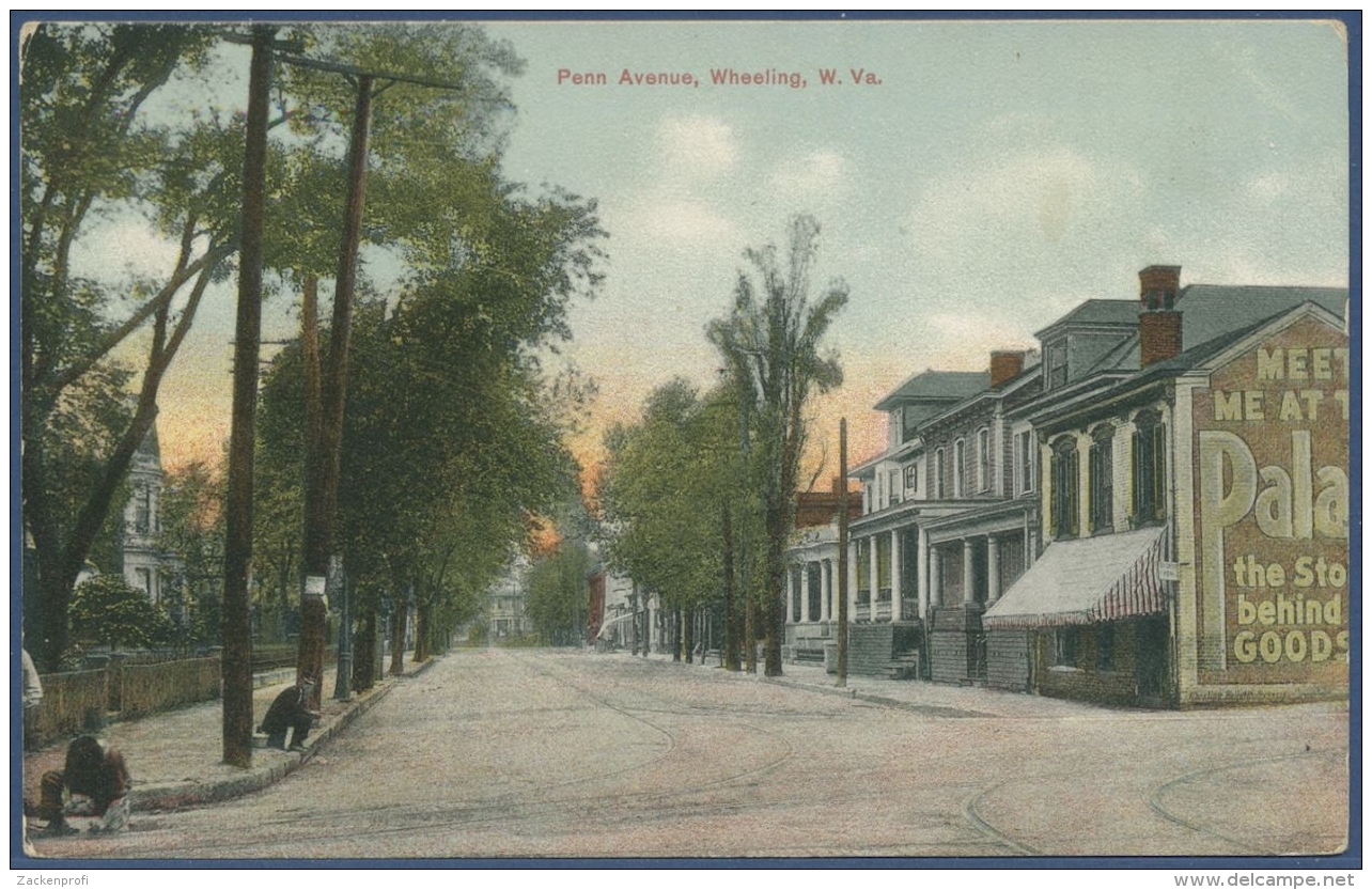 Penn Avenue Wheeling West Virginia, Gelaufen 1910 (AK933) - Wheeling