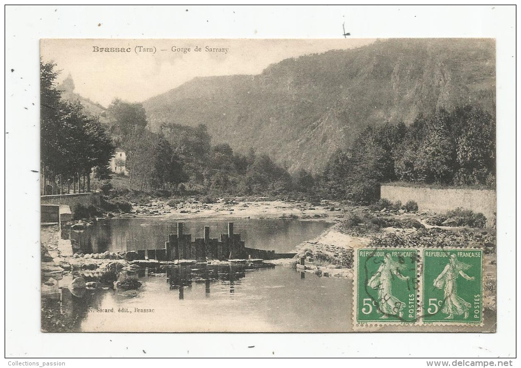 Cp , 81 , BRASSAC , Gorge De SARRAZY , Voyagée 1915 - Brassac