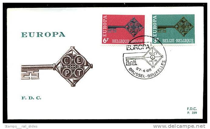 17218) Belgien - Michel 1511-1512 - FDC - CEPT 1968 - 3,00 Mi€ - 1961-1970