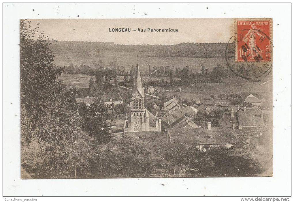 Cp , 52 , LONGEAU , Vue Panoramique , Voyagée 1919 , Ed : Breger Frères - Le Vallinot Longeau Percey