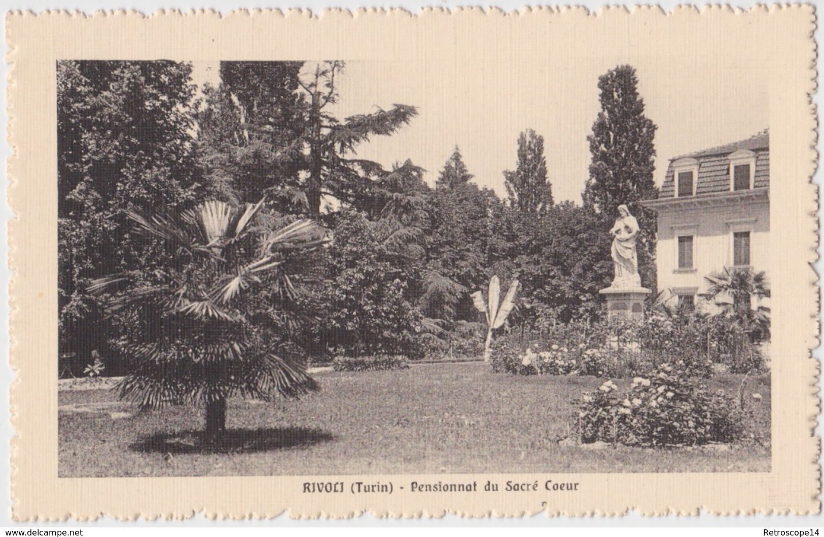CPA Cartolina Postale, RIVOLI, SACRO CUORE, GIARDINO. 1910 Ca. Torino, Torinese, Piemonte. Piemont, Italie. - Rivoli
