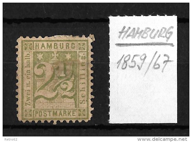 ALT-DEUTSCHLAND HAMBURG &#8594; Postmarke 2 1/2 Schillinge 1859/67 - Hamburg