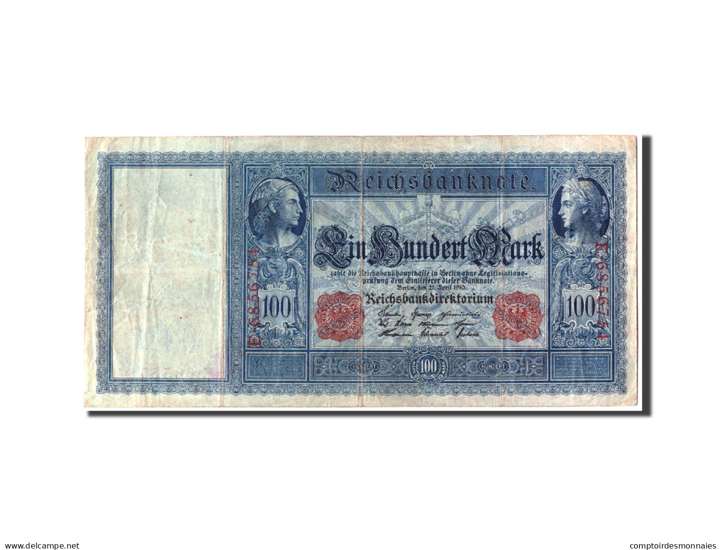 Billet, Allemagne, 100 Mark, 1910, 1910-04-21, KM:42, B+ - 100 Mark