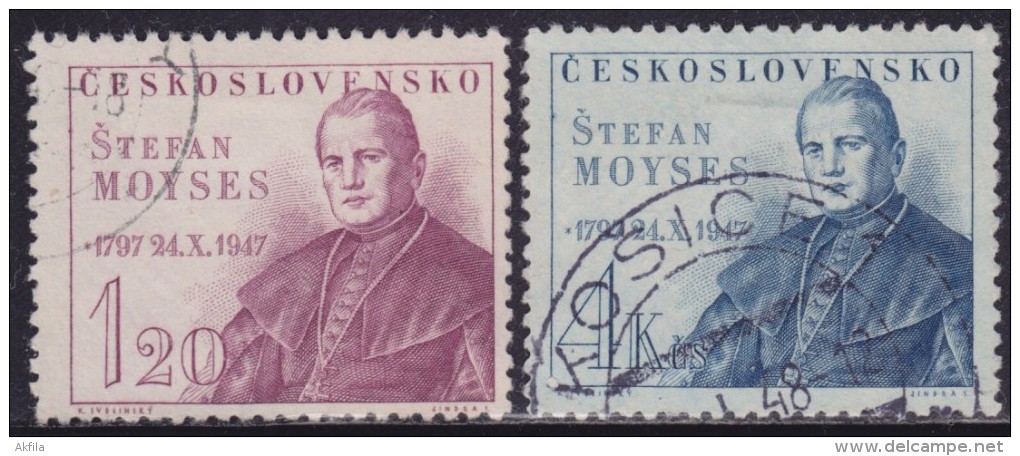 1(222). Czechoslovakia 1947 Stefan Moyses, Used (o) Michel 525-526 - Gebraucht