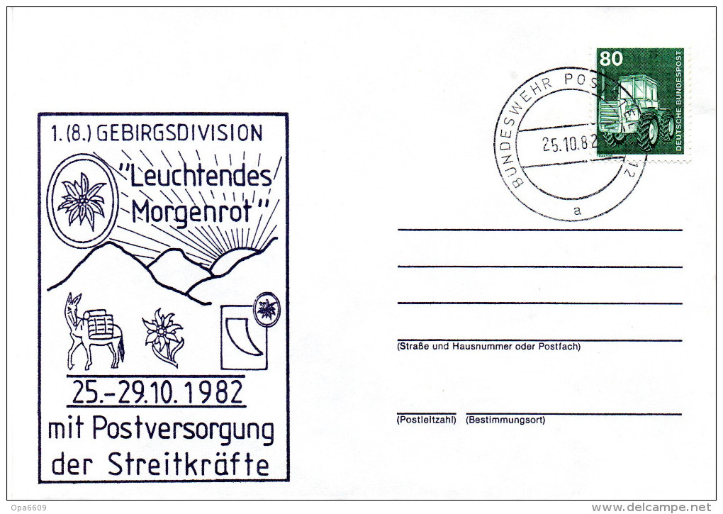 (BWFP1) BRD-Bundeswehr, Feldpost, "Leuchtendes Morgenrot" 25.10.1982 Poststelle 12, Brief 1982 - Briefe U. Dokumente