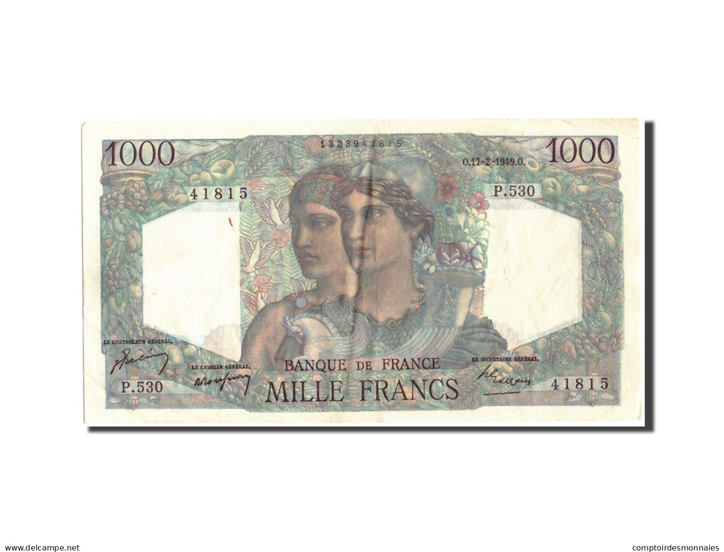 Billet, France, 1000 Francs, 1 000 F 1945-1950 ''Minerve Et Hercule'', 1949 - 1 000 F 1945-1950 ''Minerve Et Hercule''