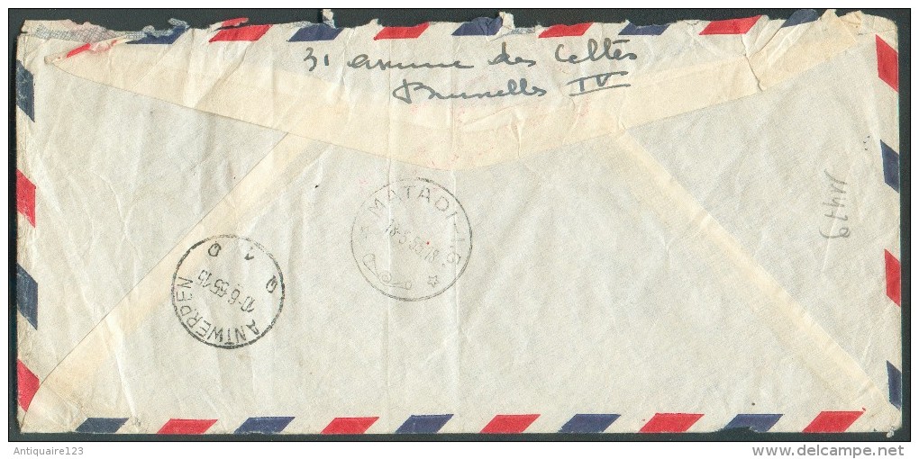 6Fr. Gordon (3 Exemplaires) Obl. Sc BRUXELLES 1 Sur Lettre Par Avion Et Exprès Du 15-5-1955 Adressé à Un Mécanicien à Bo - Altri & Non Classificati