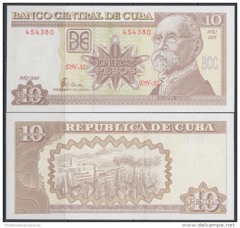 2005-BK-102 CUBA 2005. 10$ MAXIMO GOMEZ. UNC. - Cuba