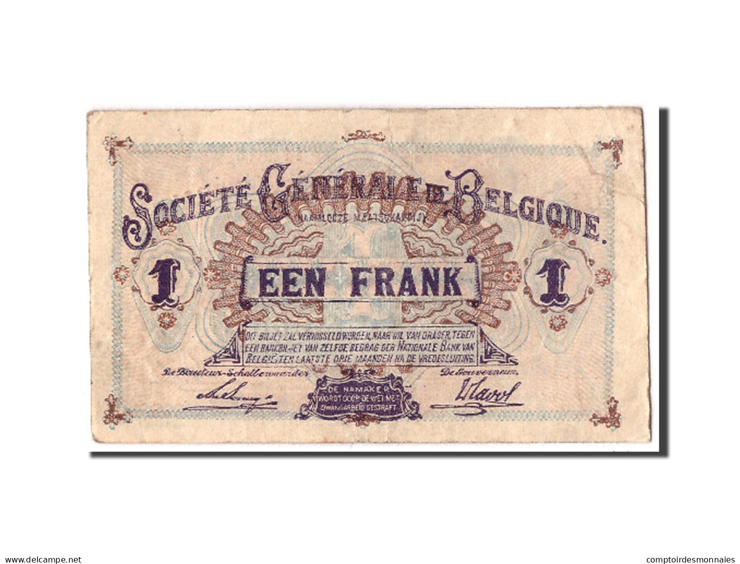 Billet, Belgique, 1 Franc, 1918, 1918-09-11, KM:86b, TB - 1-2 Frank